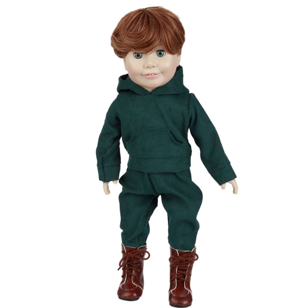 18 in Doll Green Sweatsuit w/Hood and Pocket
